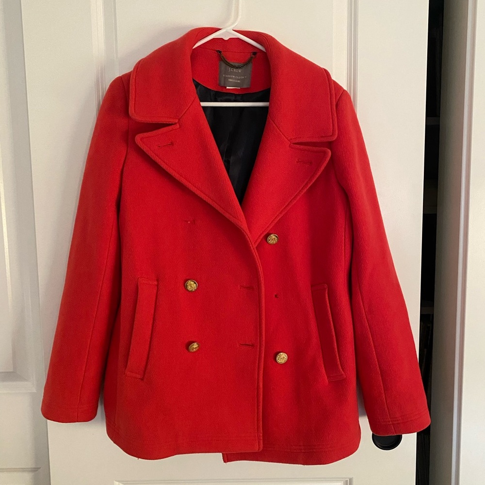 JCrew Women's Red Peacoat